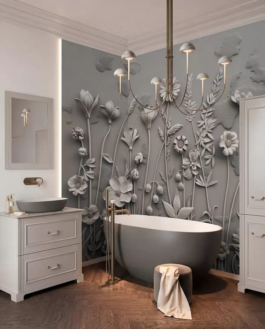 wall murals Поље 3Д цвеће w07869v1
