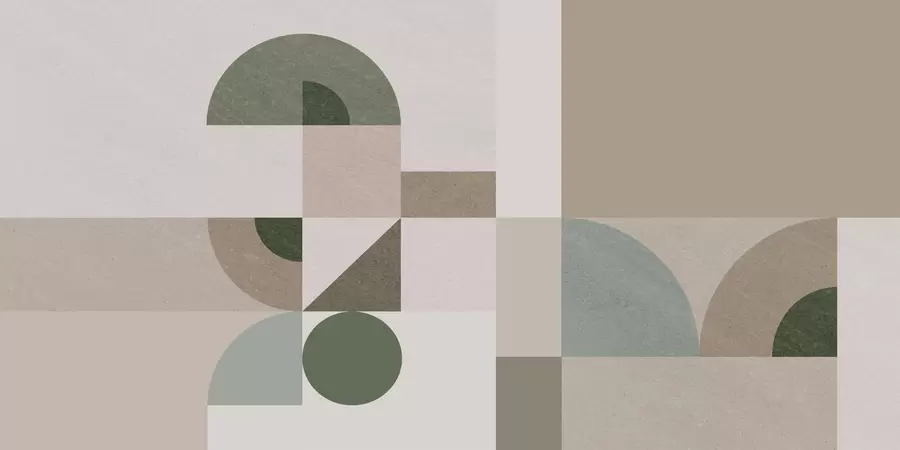 wall murals Апстрактна текстурирана геометрија у стилу Арт Децо у беж, браон и зеленим нијансама w08049