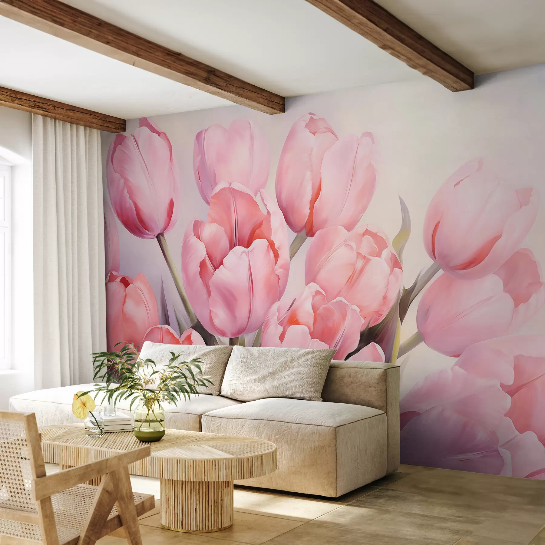 wall murals Розе деликатни тулипани w08100