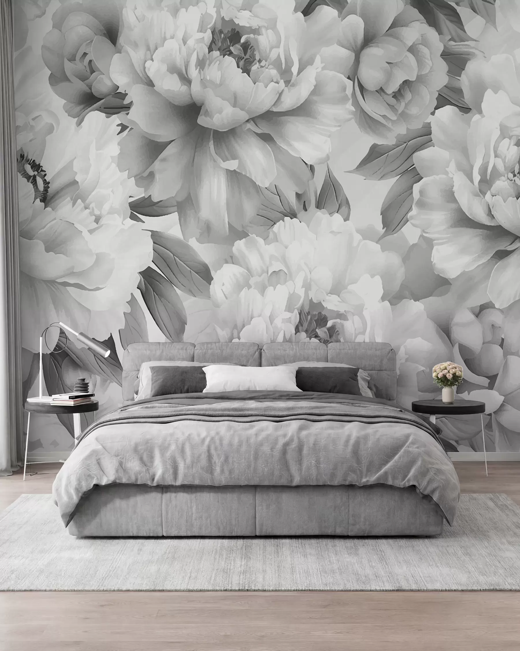 wall murals Црно-бели божури w08068