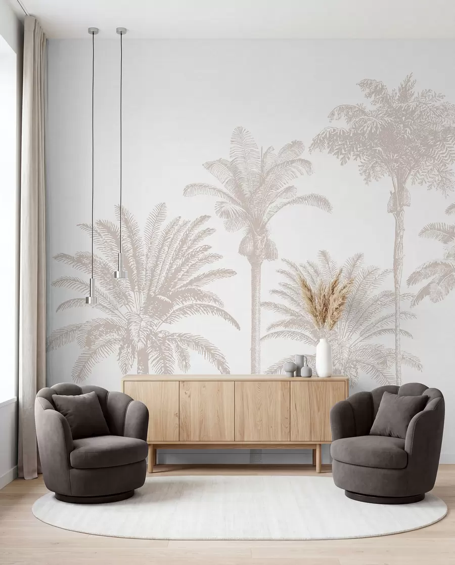 wall murals Оаза тропских палми минимална w08111