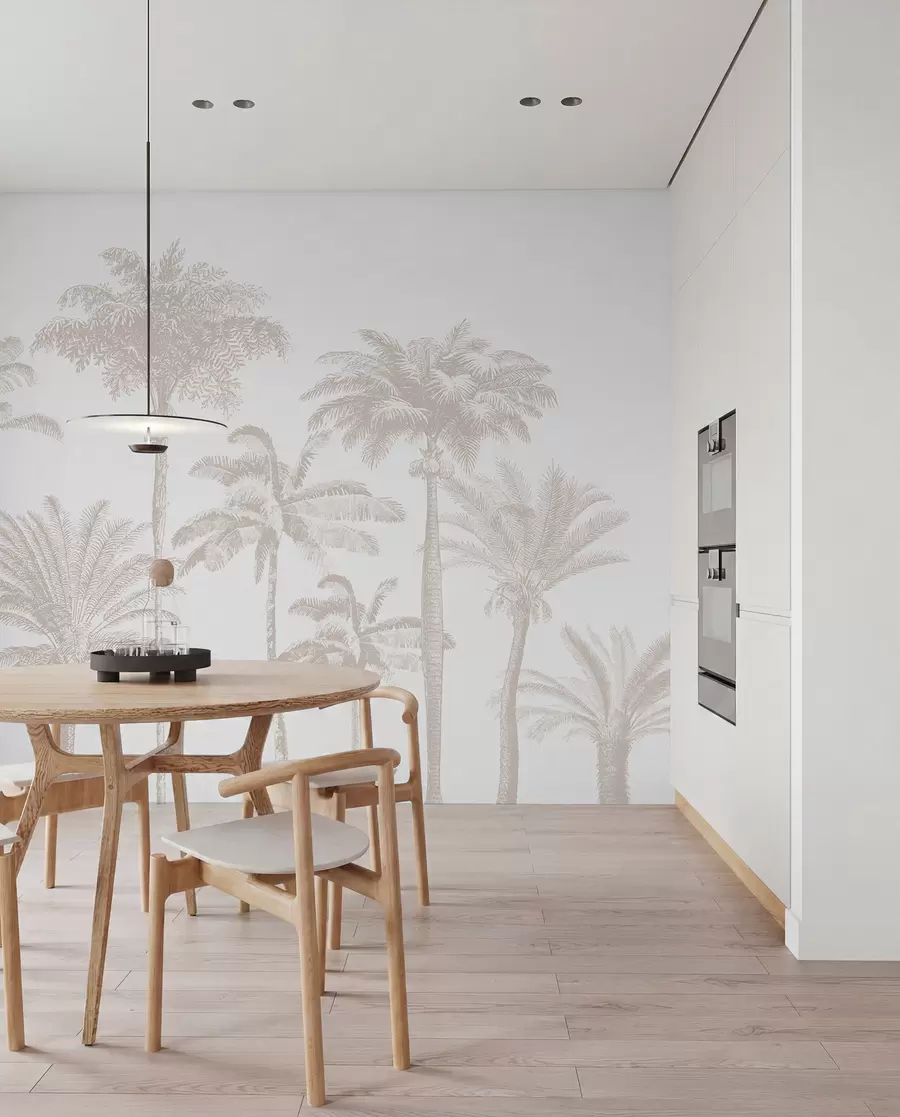 wall murals Оаза тропских палми минимална w08111