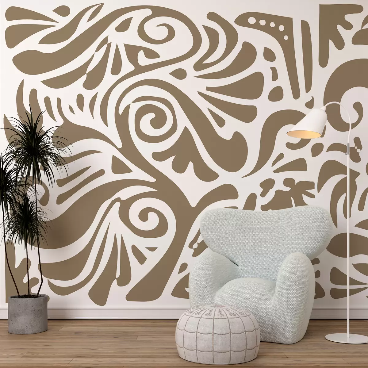 wall murals пешчане апстрактне уметничке тапете велики цветни узорци у бохо стилу w08139