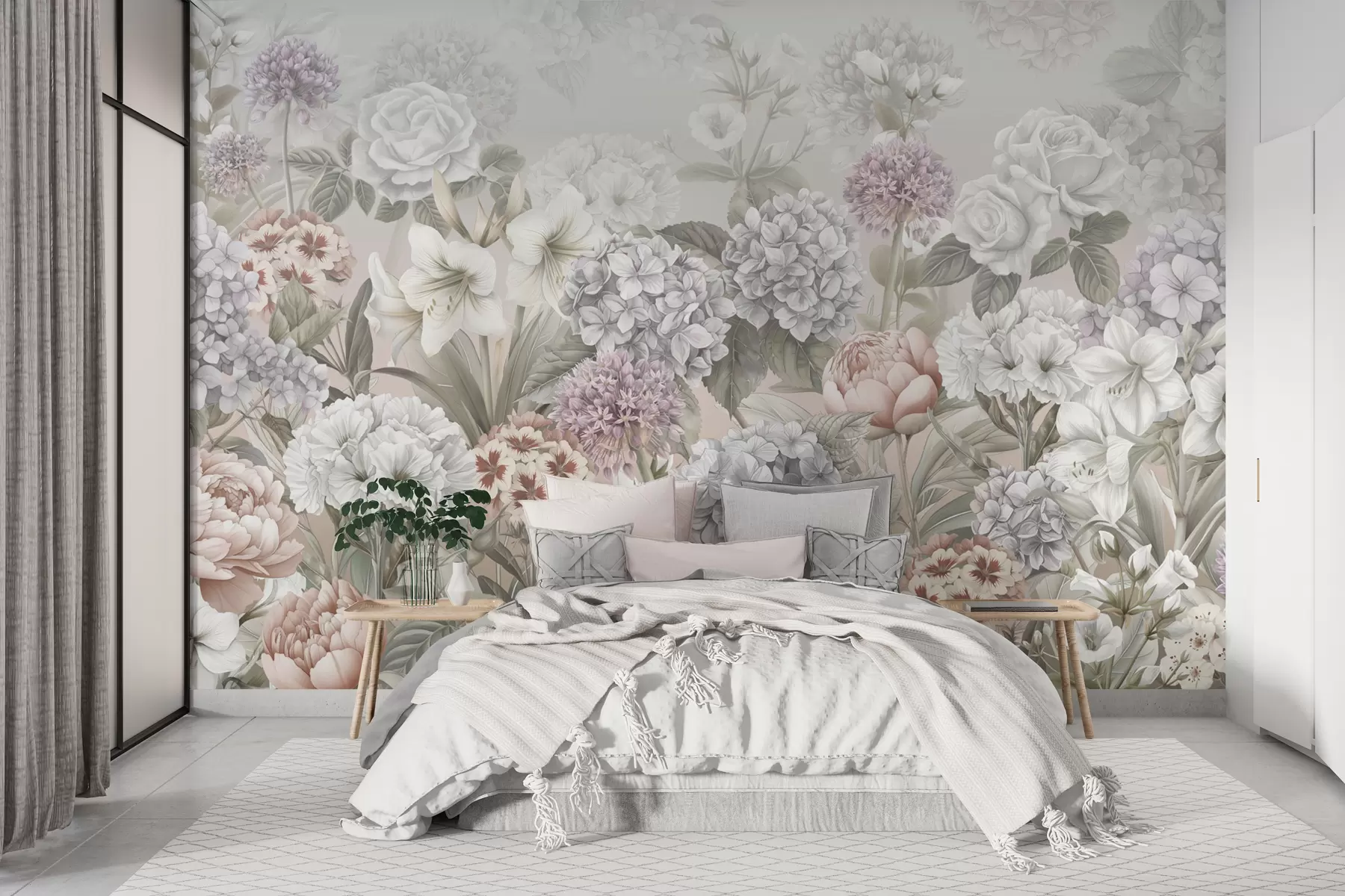 wall murals Магична летња башта у пастелним бојама w08140