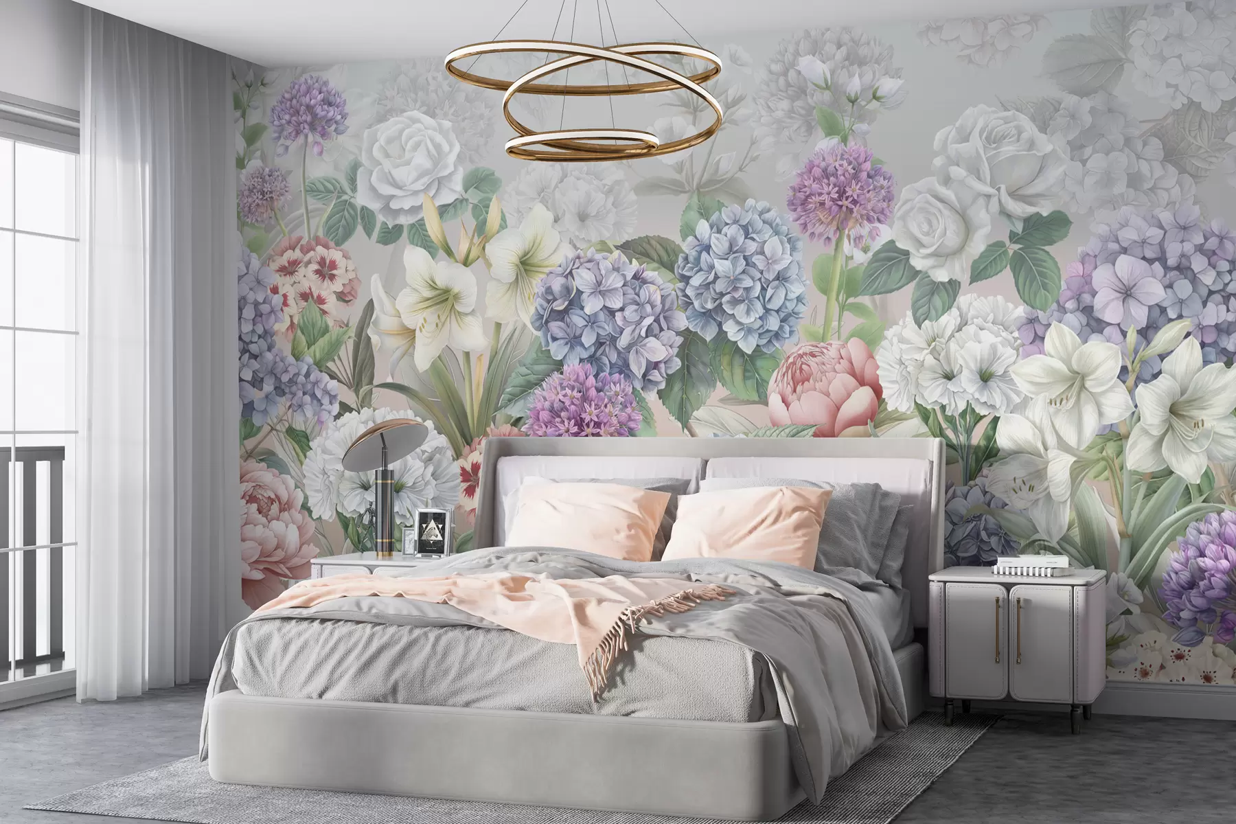 wall murals Магична летња башта са цвећем у пастелним бојама w08140v3