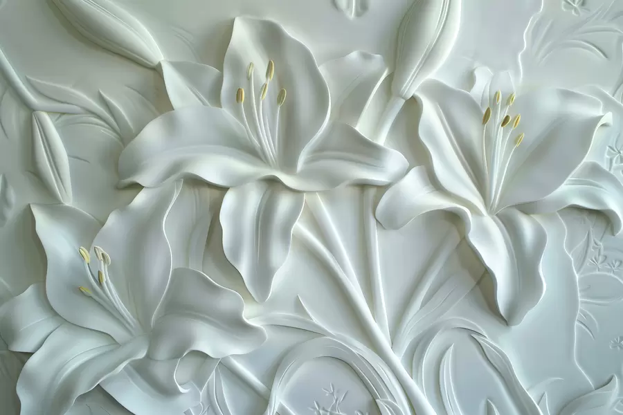 wall murals Бас-рељеф великих љиљана w01434v1