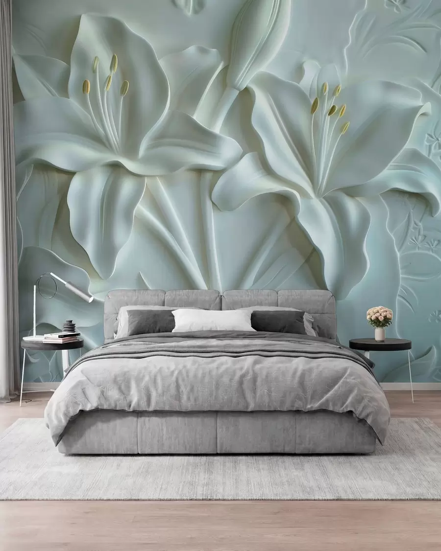 wall murals Бас-рељеф великих љиљана w01434v1