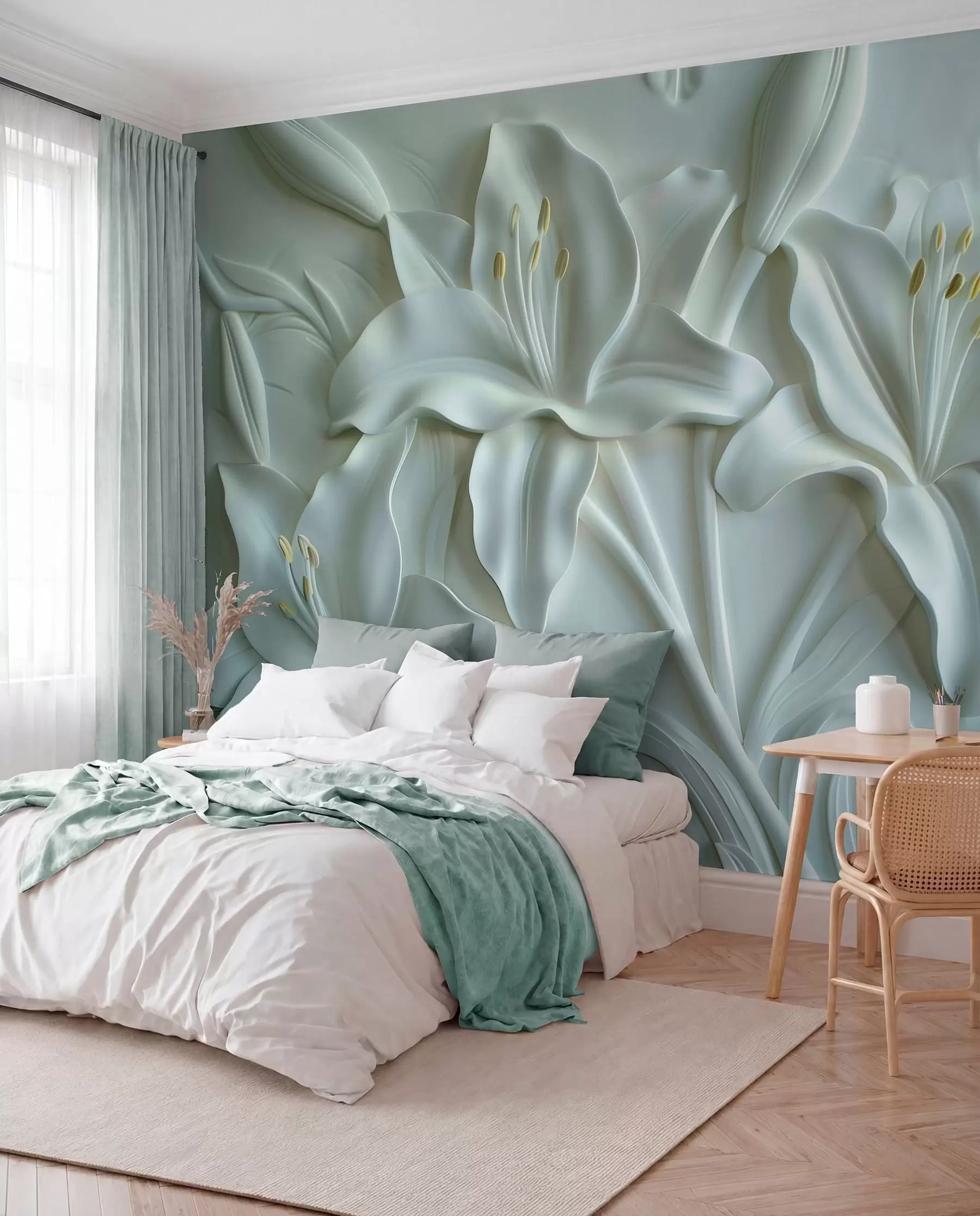 wall murals Бас-рељеф великих љиљана w01434v1