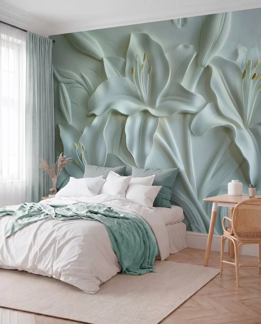 wall murals Бас-рељеф великих љиљана w01434v1