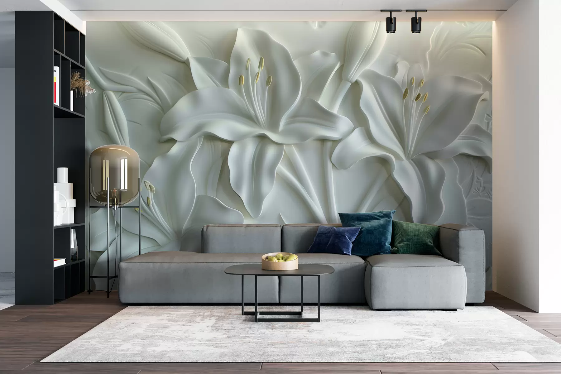 wall murals Бас-рељеф великих љиљана w01434v1