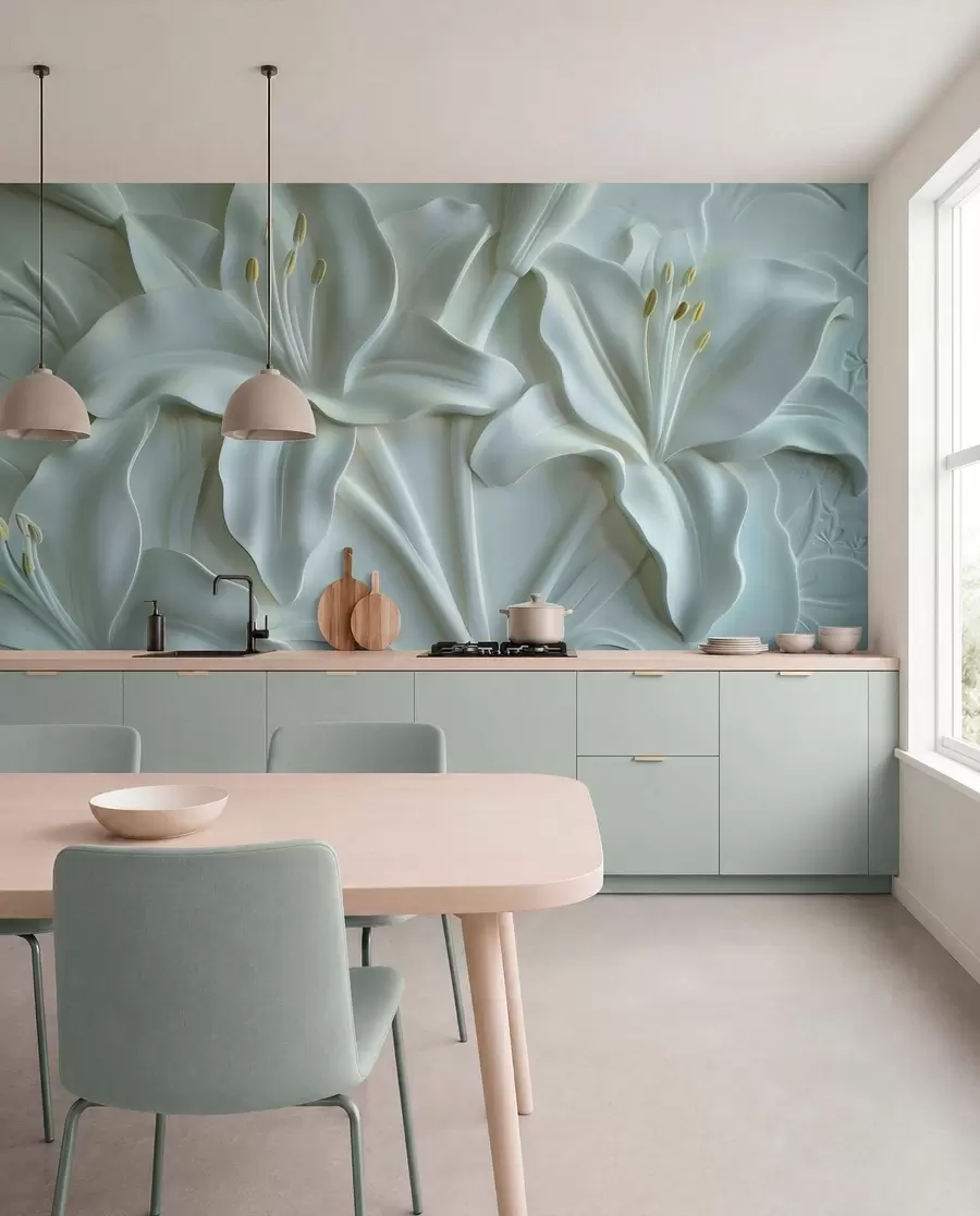 wall murals Бас-рељеф великих љиљана w01434v1