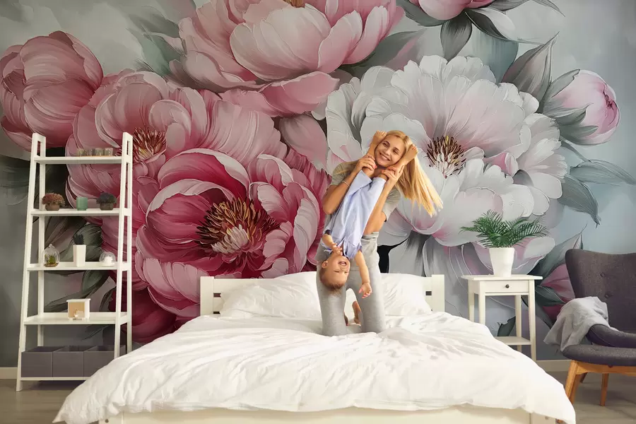 wall murals Бујно осликани божури w01017