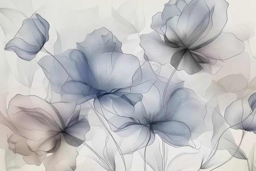 wall murals Апстрактно цвеће на бетонском зиду w01037