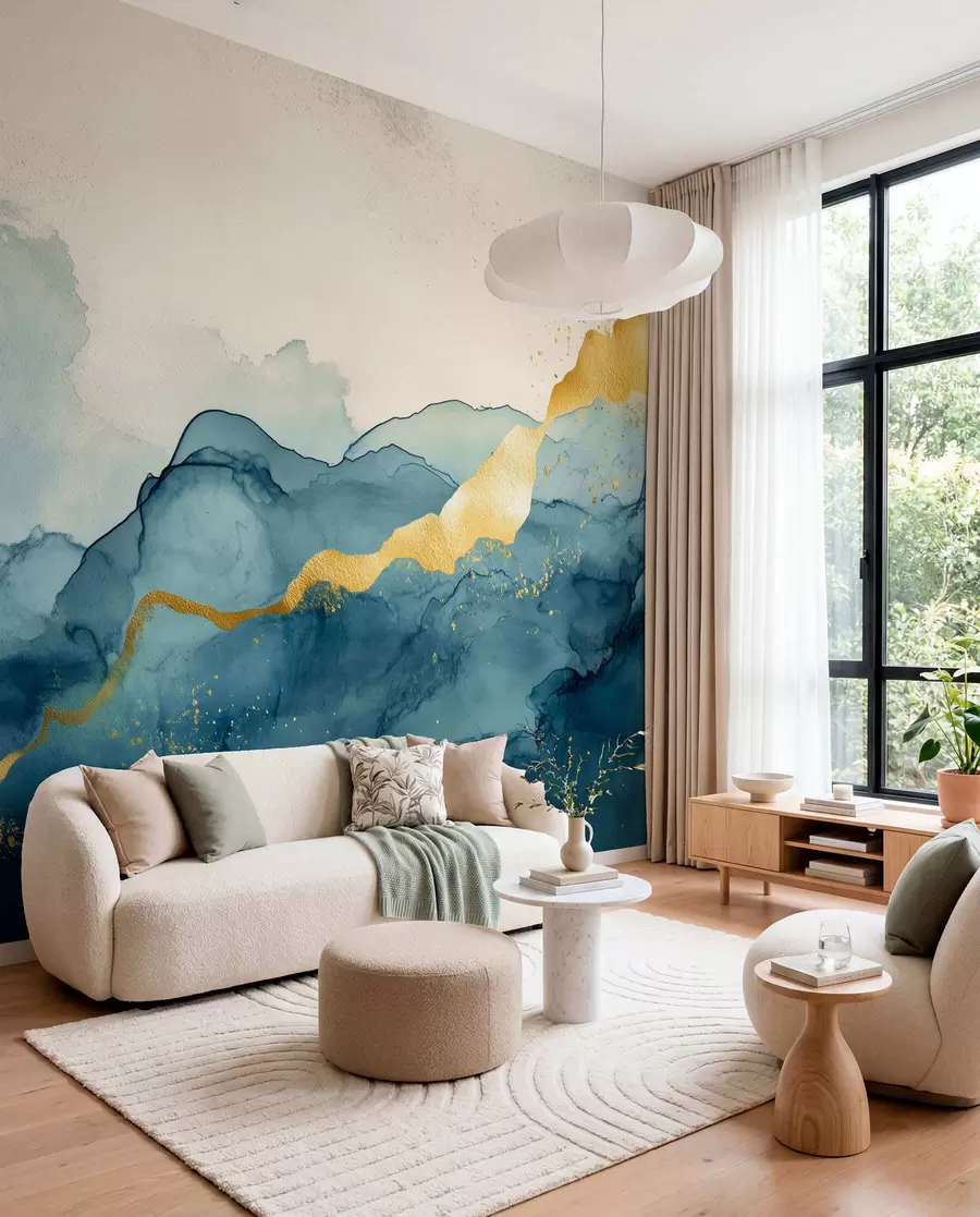 wall murals Винтаге смарагдна акварелна композиција w01362