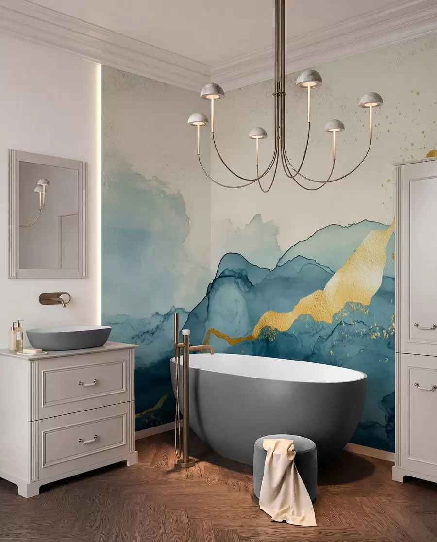 wall murals Винтаге смарагдна акварелна композиција w01362