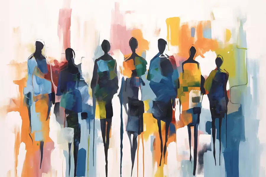 wall murals Силуете апстрактних људи w01559