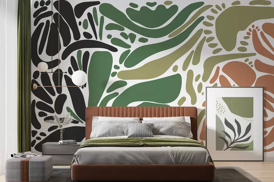 wall murals Апстрактни геометријски узорак, племенски стил, природне боје w01623v7