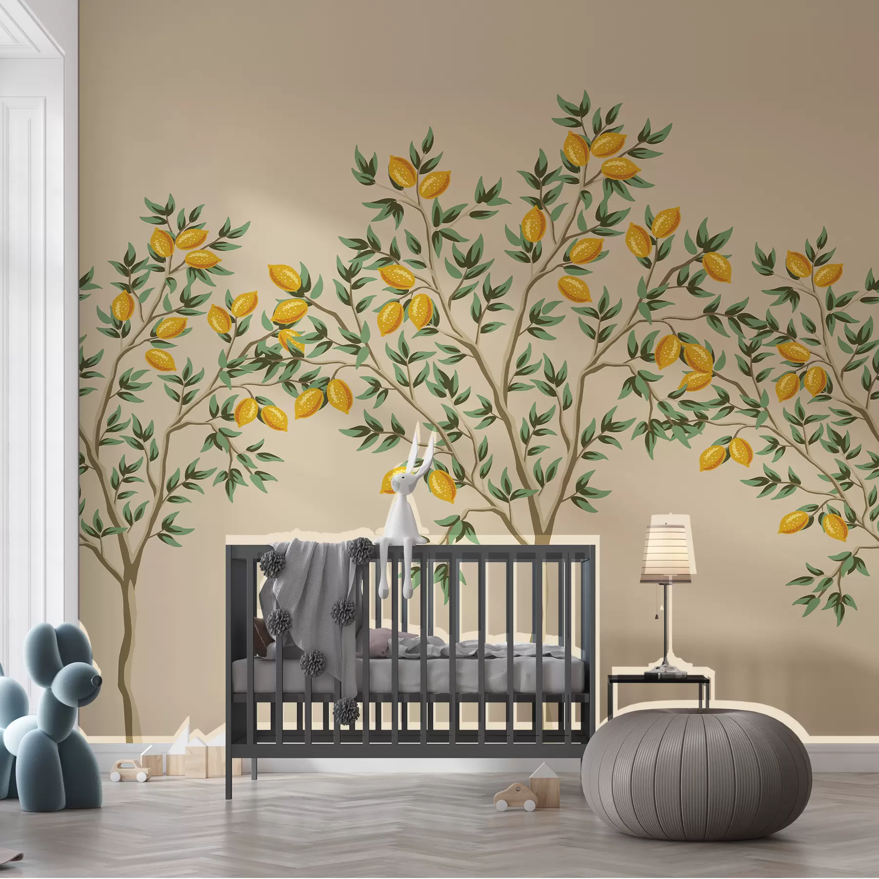 wall murals Дрво лимуна, беж позадина w01661v1