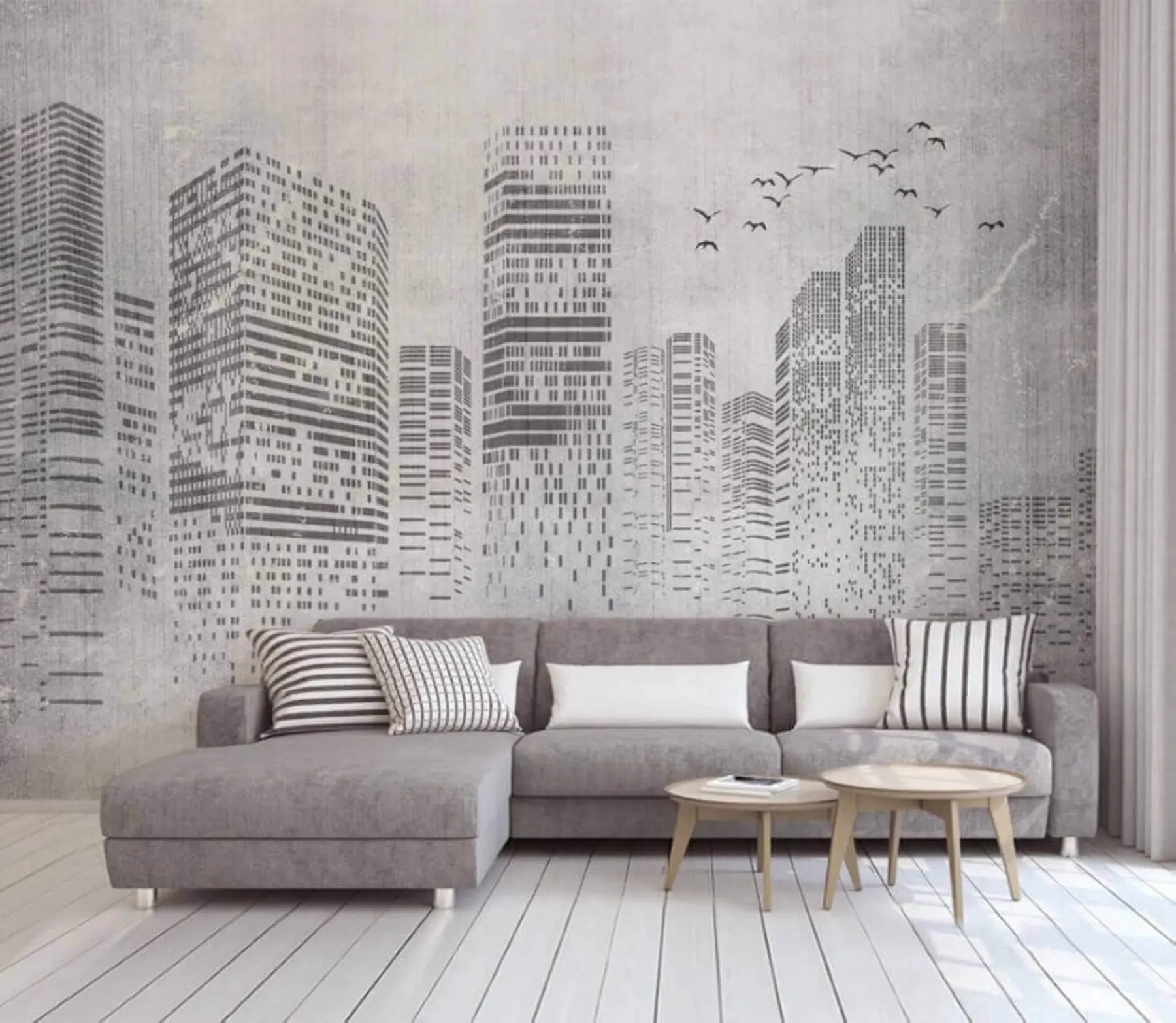 wall murals Птице над градом, минимализам u34725