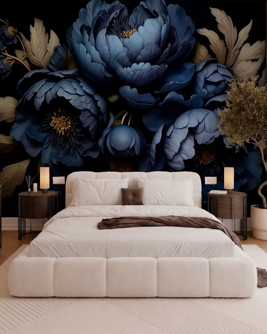 wall murals Плави божури w01131