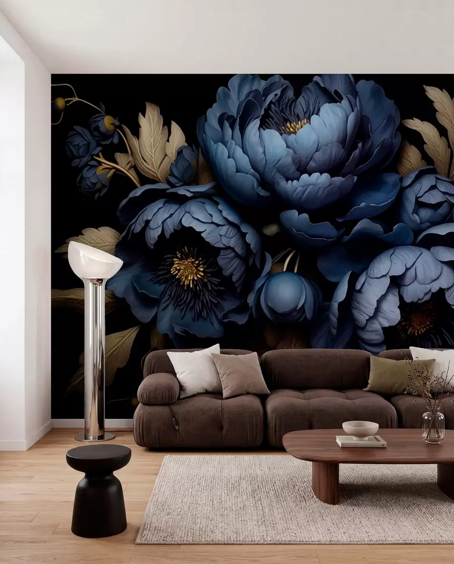 wall murals Плави божури w01131