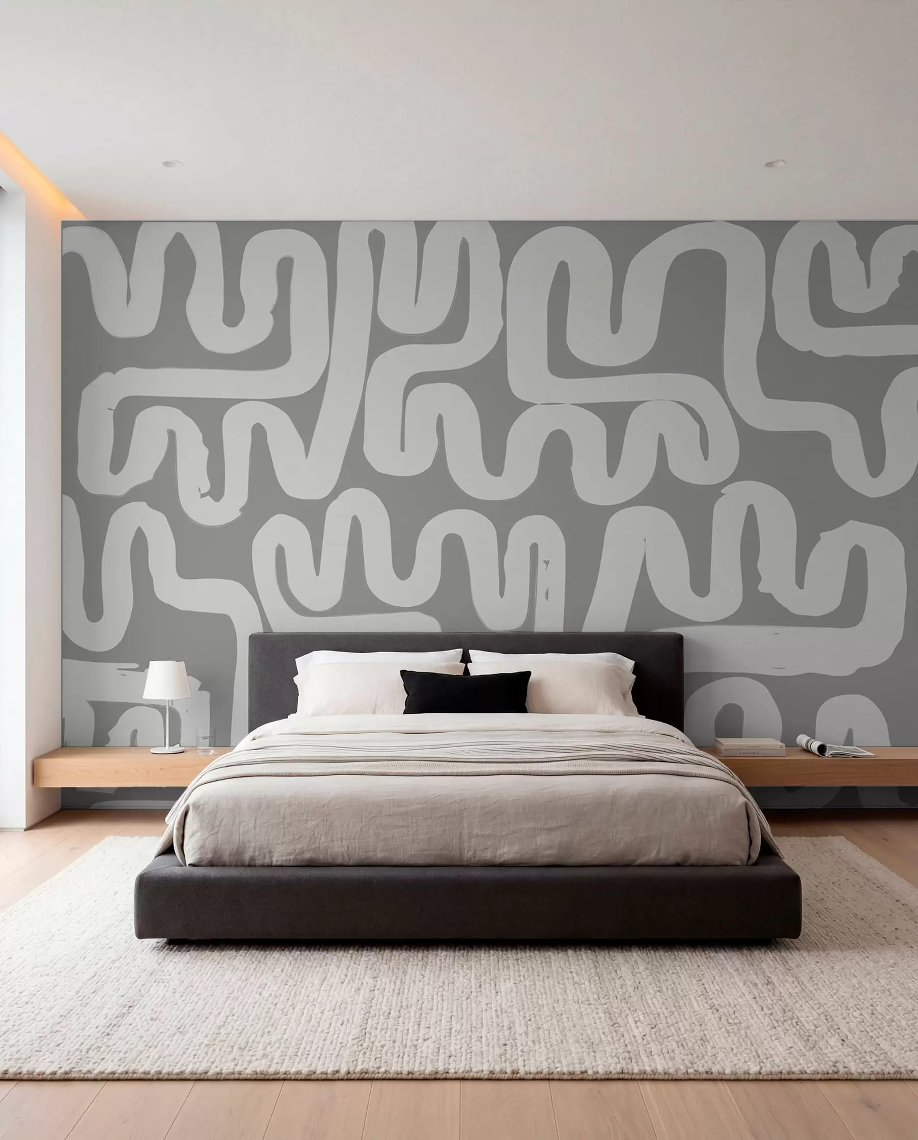 wall murals Сиве кривудаве линије w01686v2