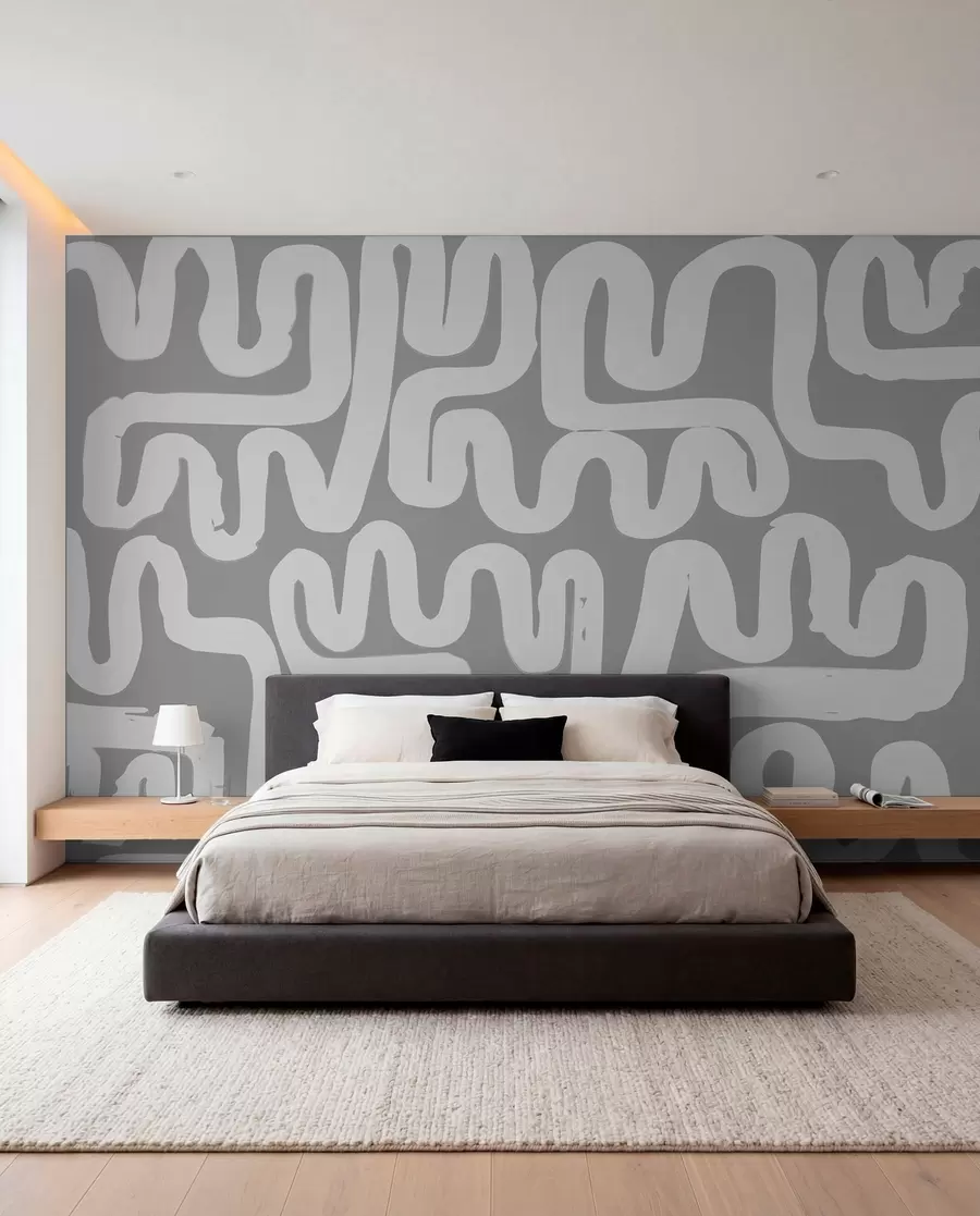 wall murals Сиве кривудаве линије w01686v2