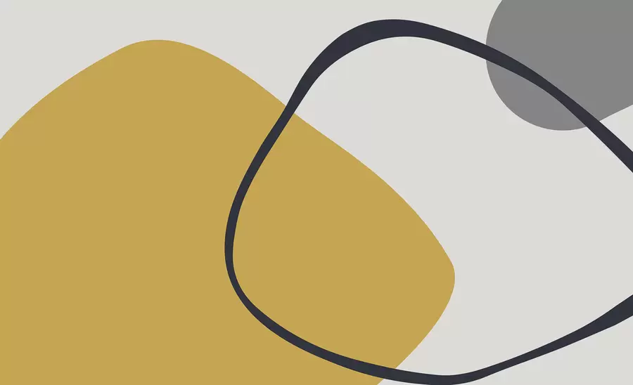 wall murals Геометријски жути и сиви облици на светлој позадини w01687