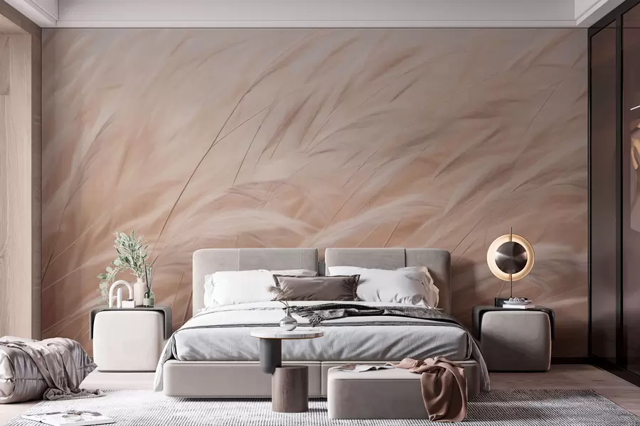 wall murals Беж класови пољске траве w01719v1