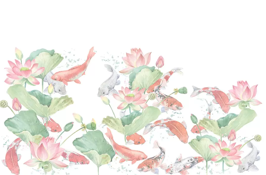 wall murals Јапанска кои риба w01821v1