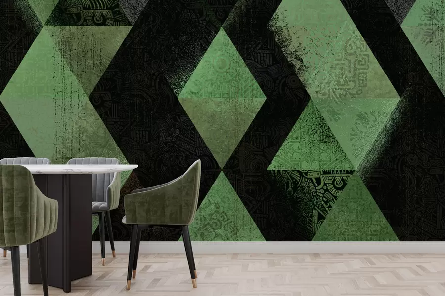 wall murals Орнаменти у елегантној геометрији у зеленој боји w01793v1