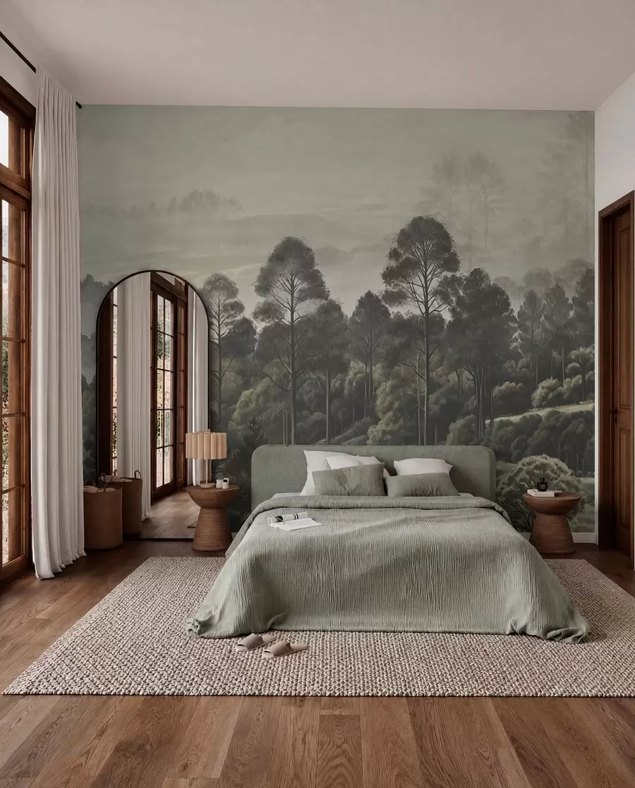 wall murals Густа шума и магловита долина w01871
