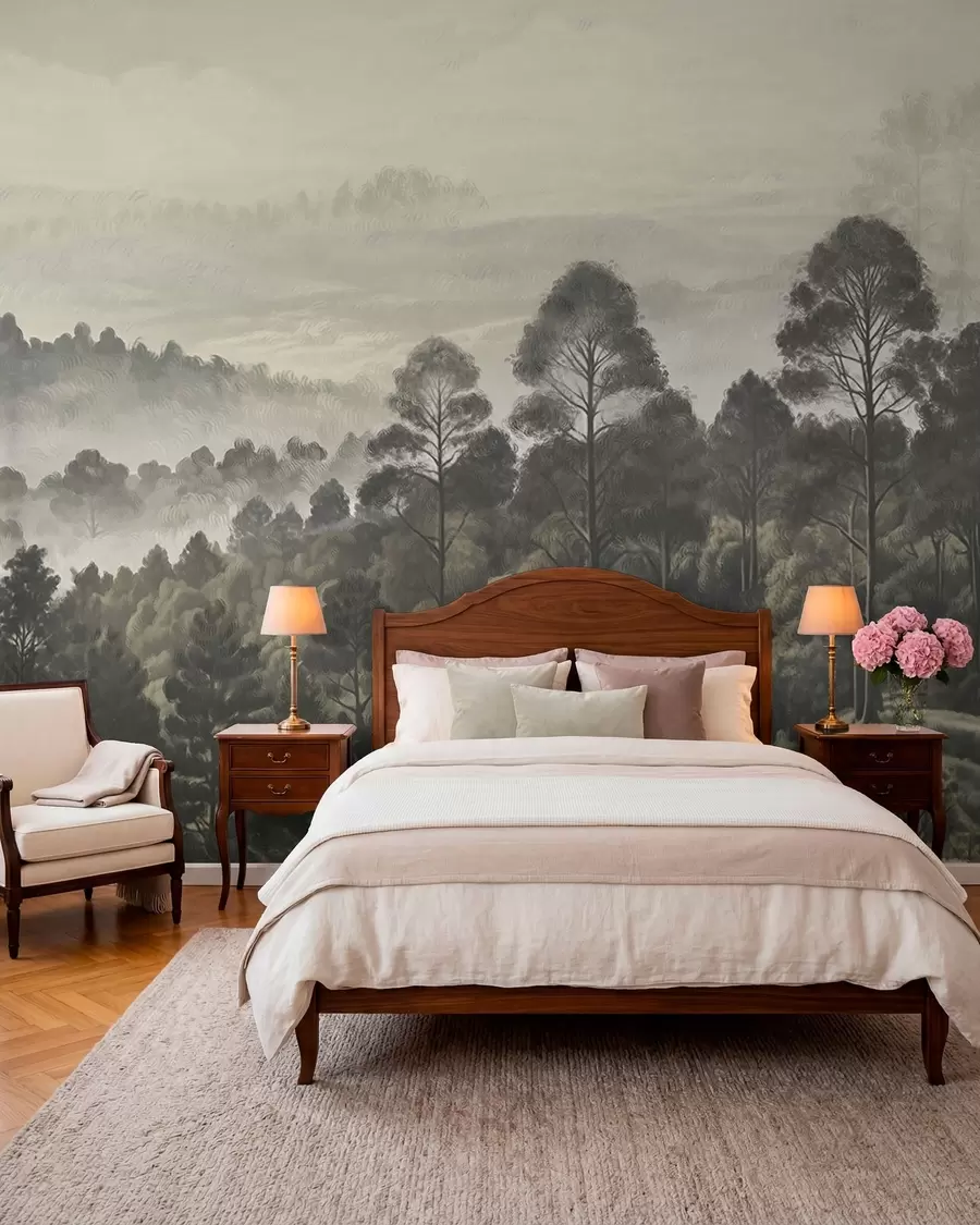 wall murals Густа шума и магловита долина w01871