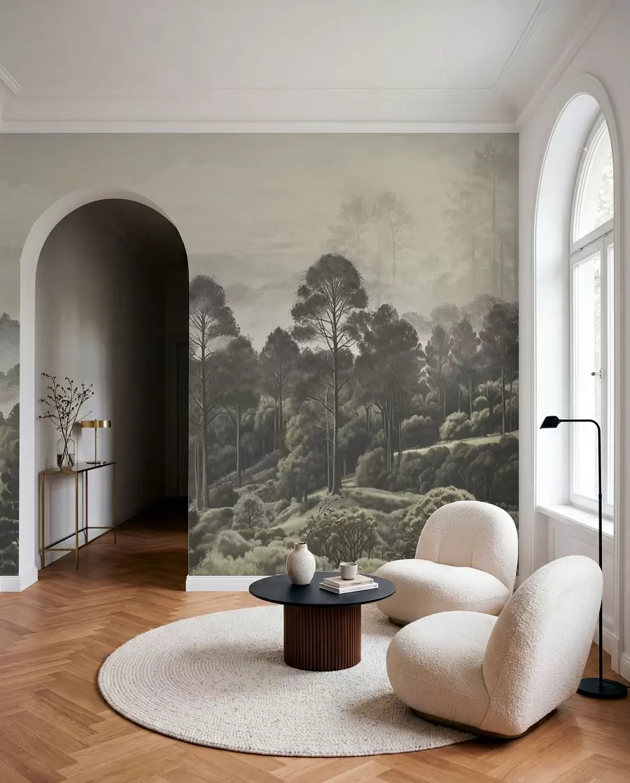 wall murals Густа шума и магловита долина w01871