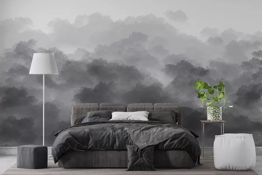 wall murals Шума у магли, пејзажи природе, сива боја w01880v3