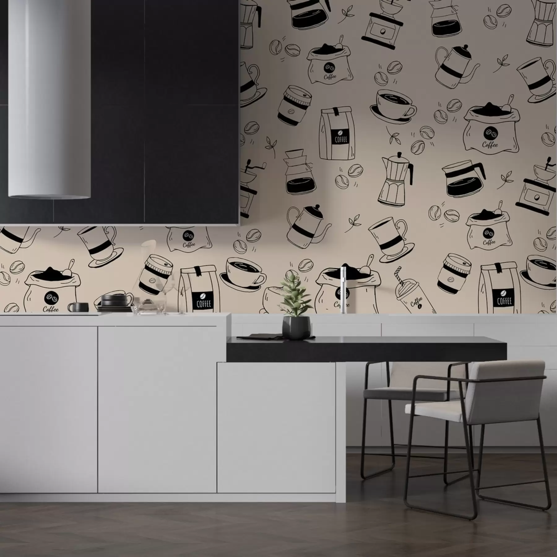 wall murals Детаљи о кафи на светлој позадини w02002