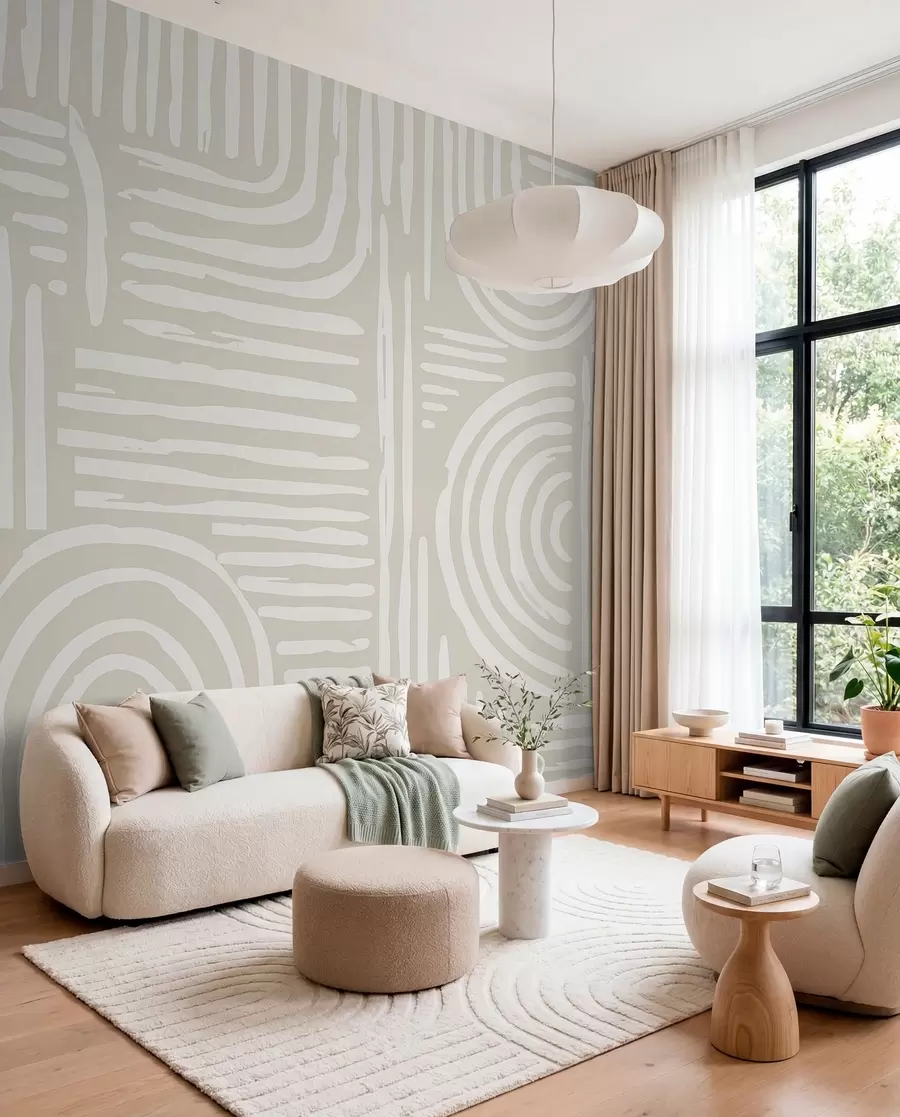 wall murals Бохо дизајн у нежним бојама w01919