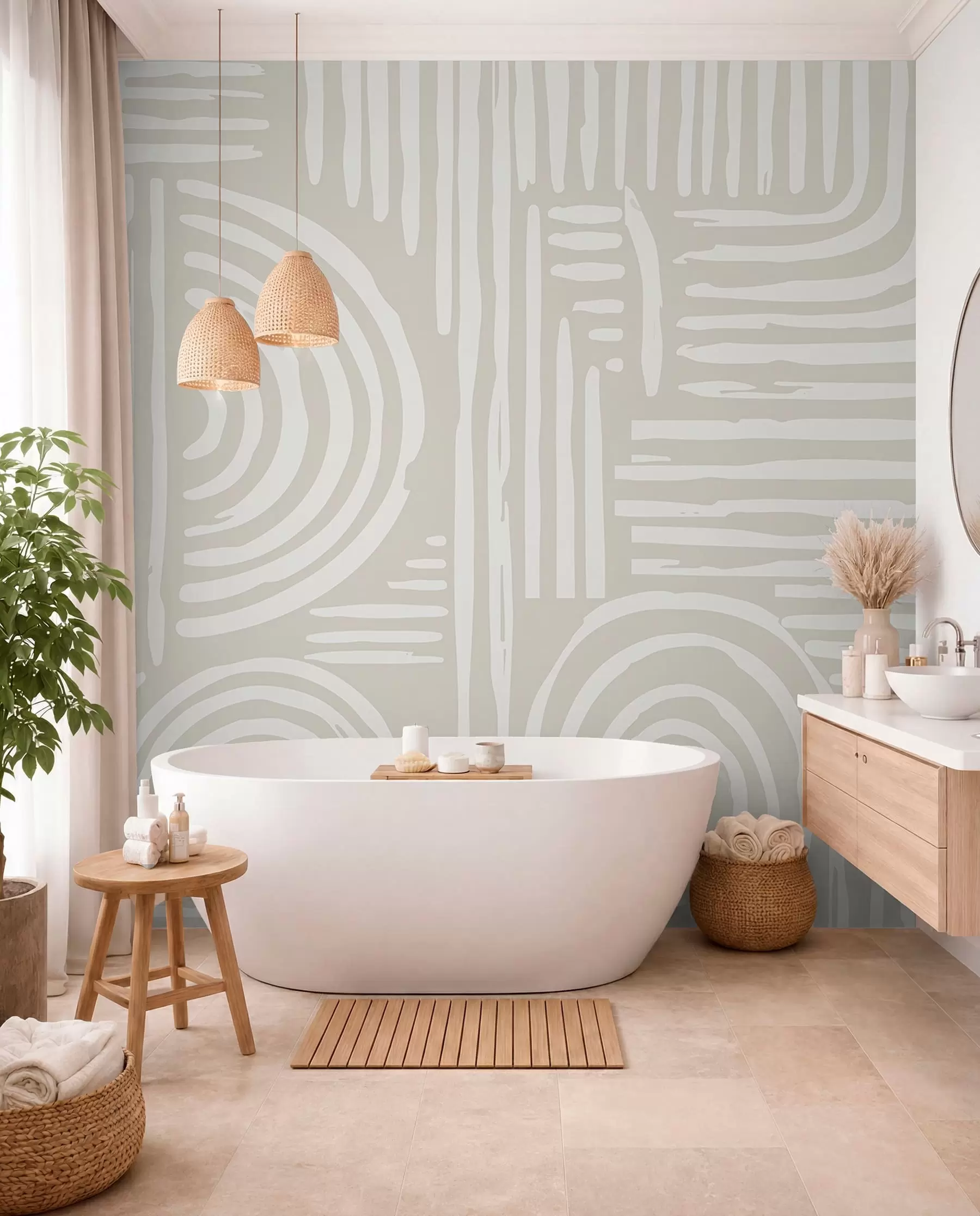 wall murals Бохо дизајн у нежним бојама w01919