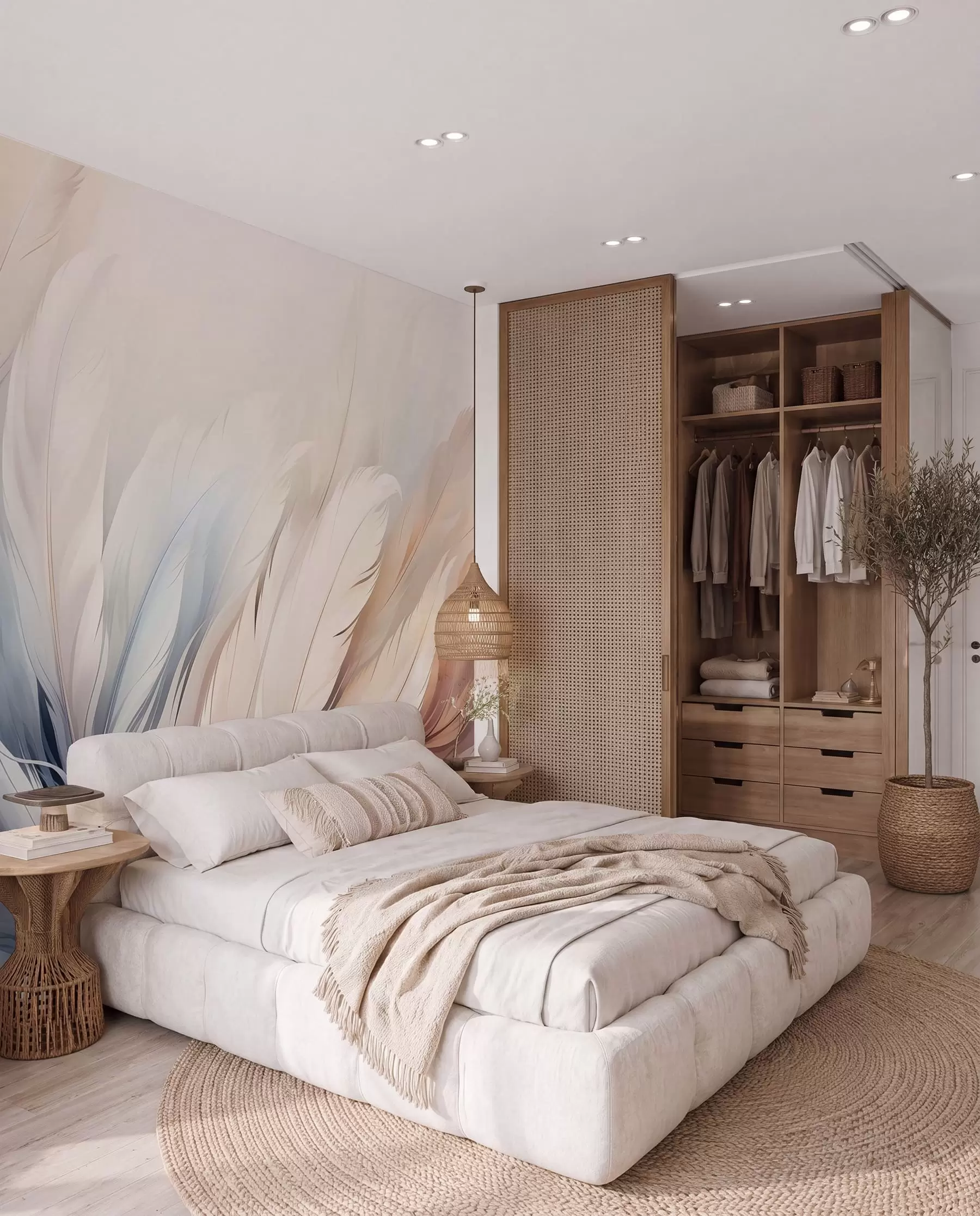 wall murals Нежно перје у пастелним бојама w01973