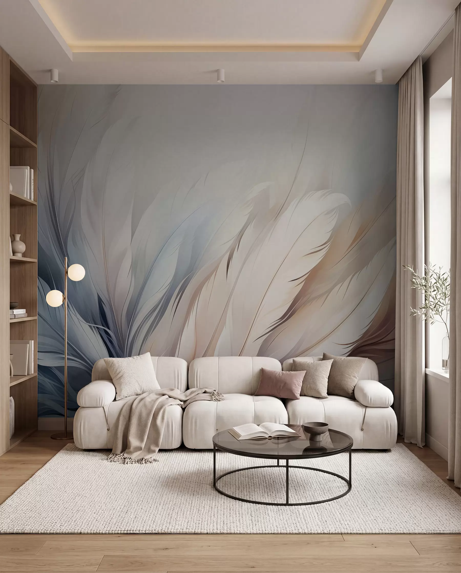 wall murals Нежно перје у пастелним бојама w01973