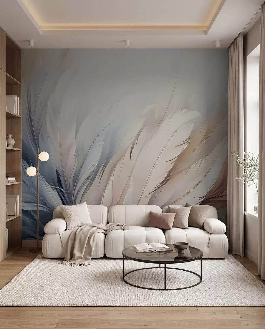wall murals Нежно перје у пастелним бојама w01973
