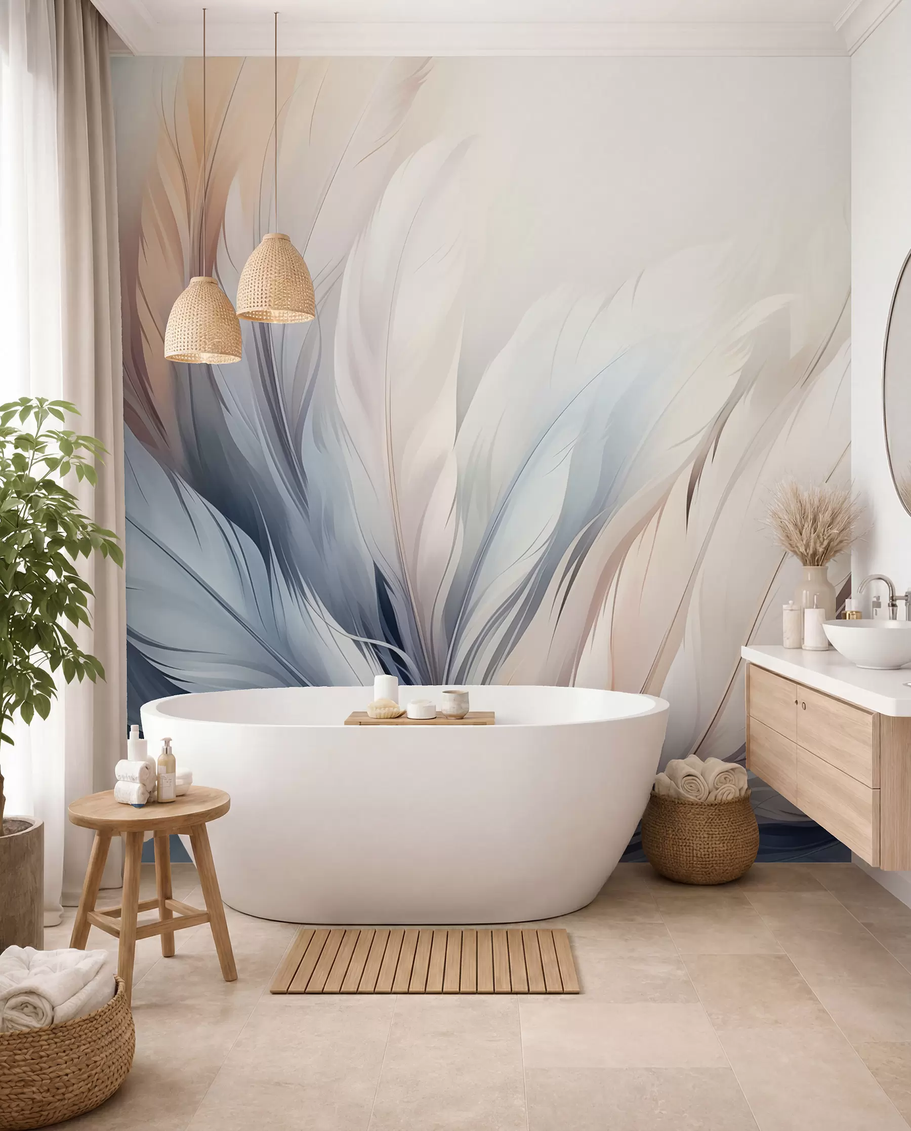 wall murals Нежно перје у пастелним бојама w01973