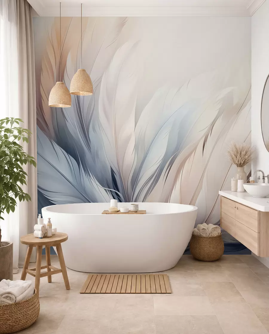 wall murals Нежно перје у пастелним бојама w01973