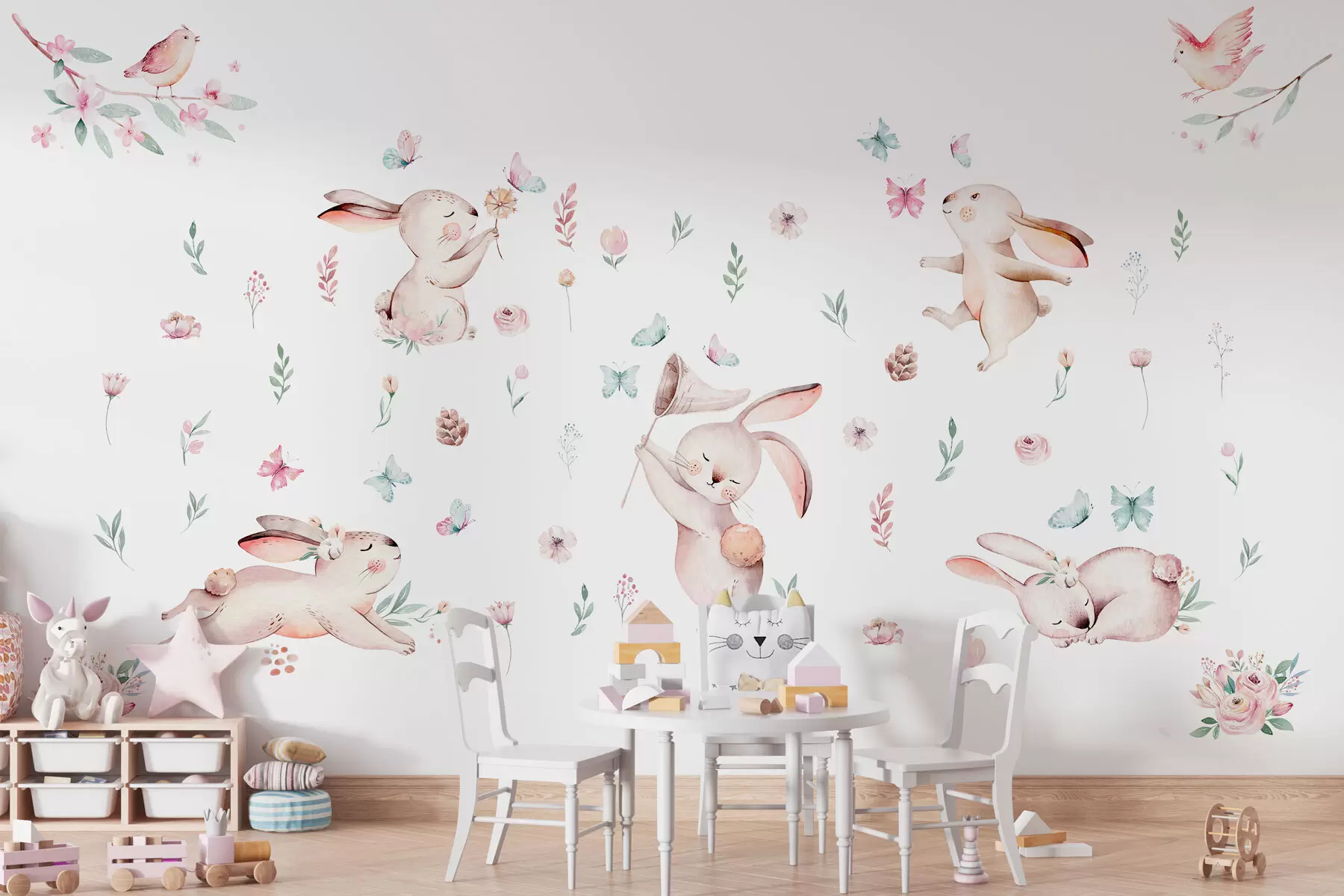wall murals Зечићи из бајке у цвећу w02025