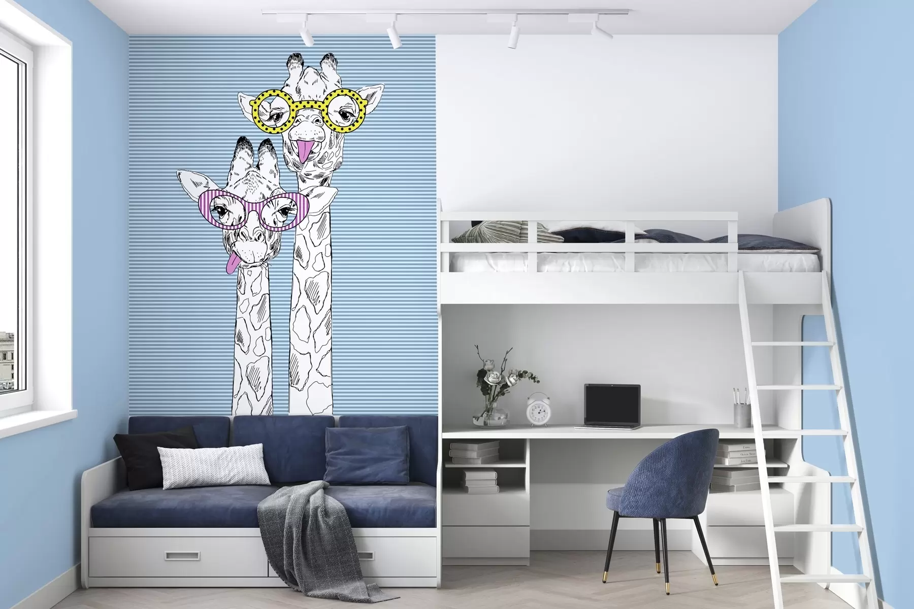 wall murals Жирафе у елегантним наочарима u99418