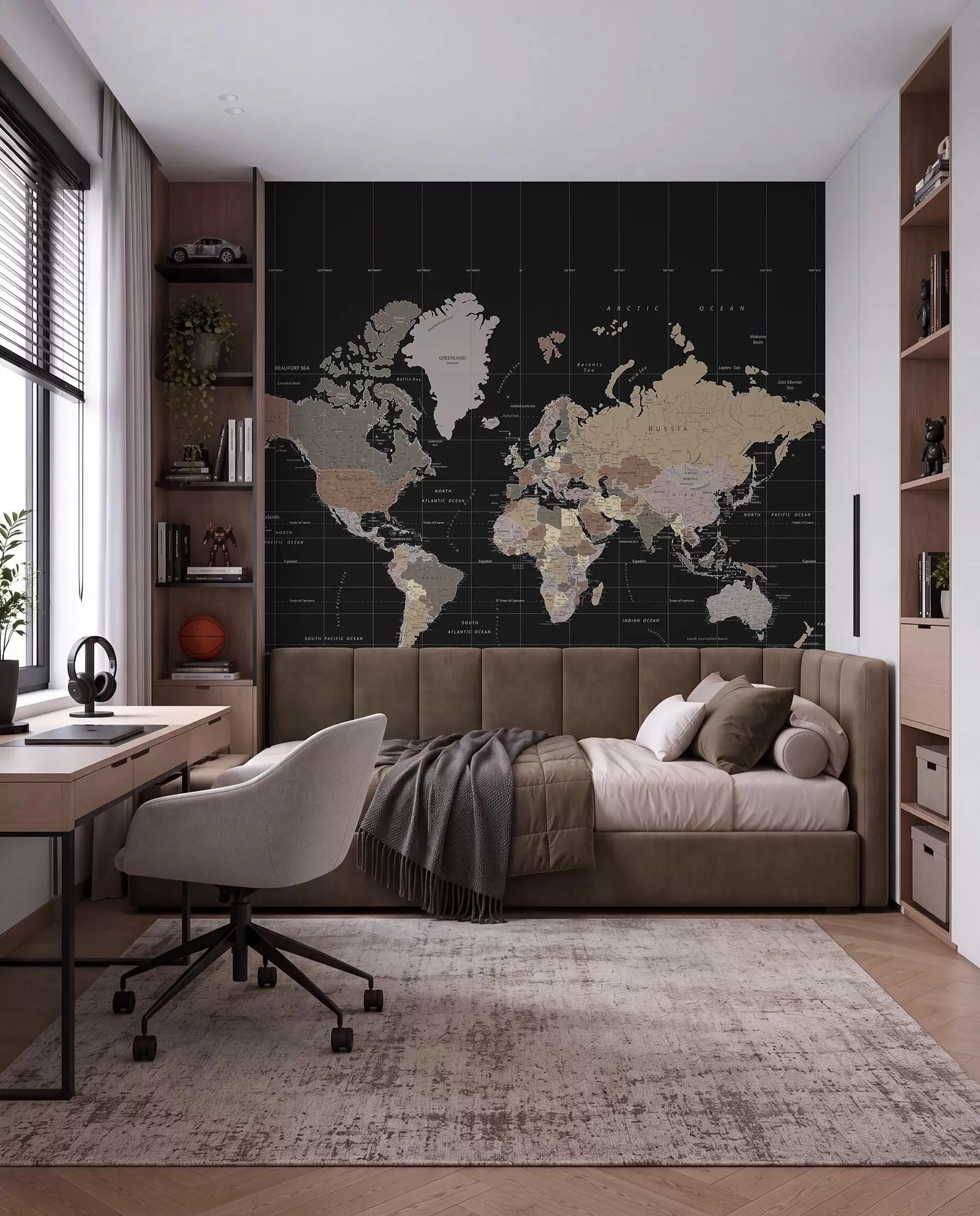 wall murals Мапа света са истакнутим различитим земљама u99477d1