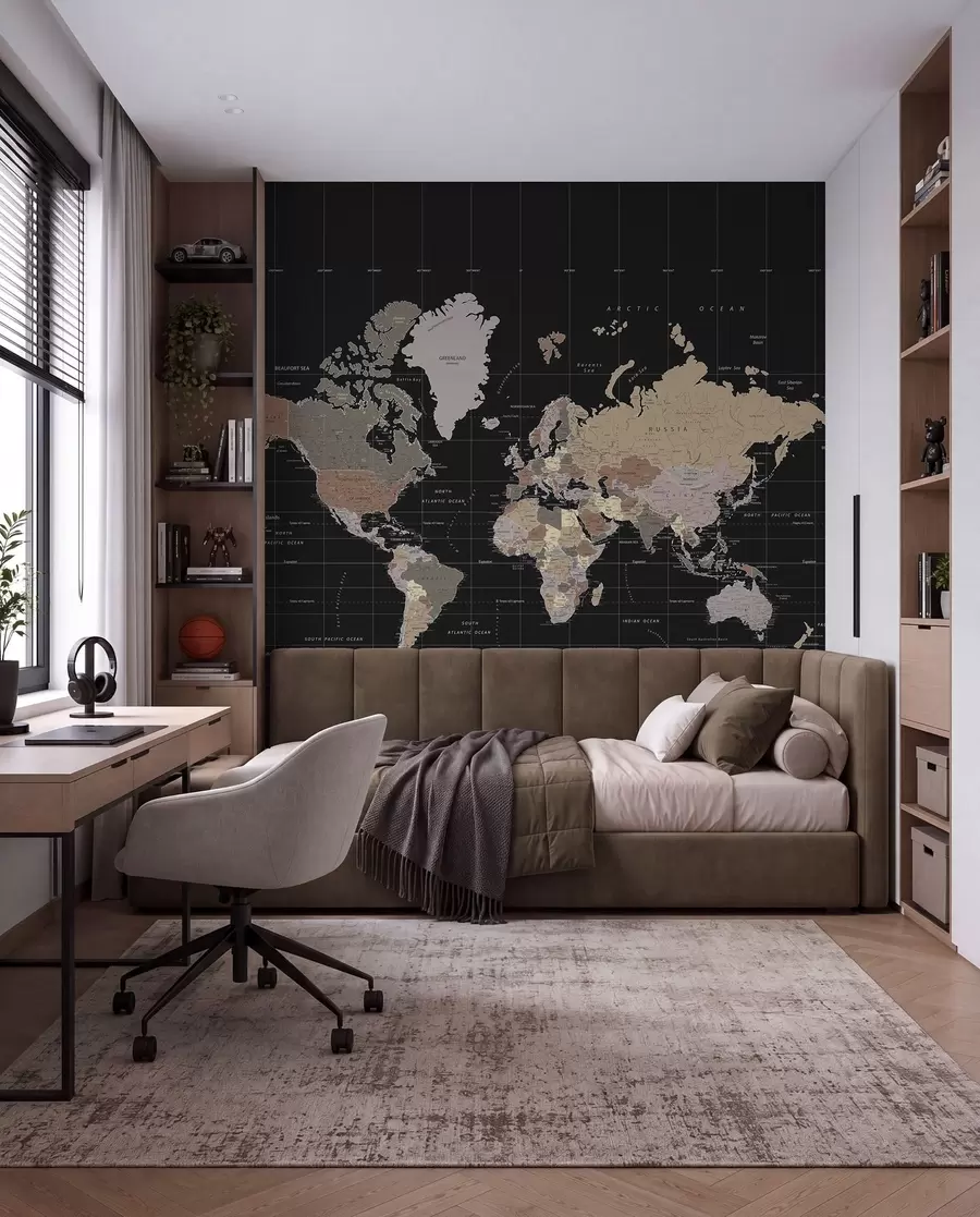 wall murals Мапа света са истакнутим различитим земљама u99477d1