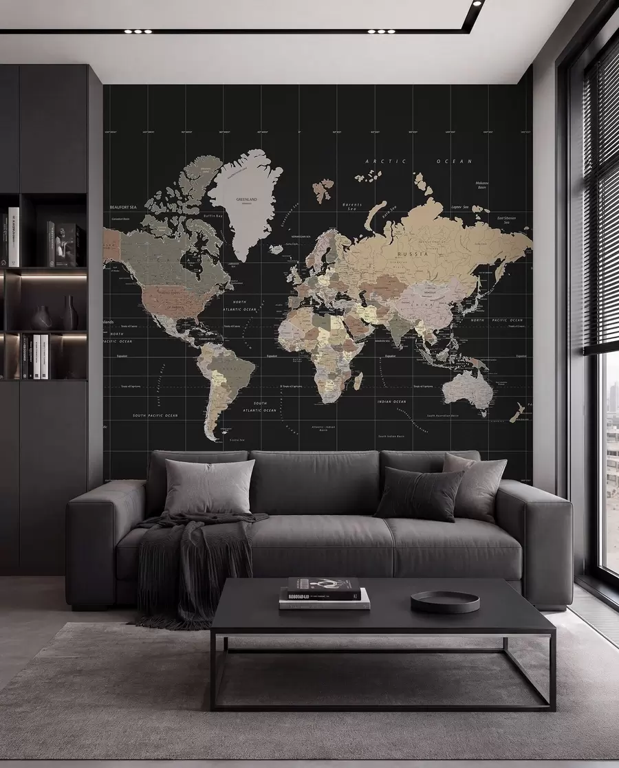 wall murals Мапа света са истакнутим различитим земљама u99477d1