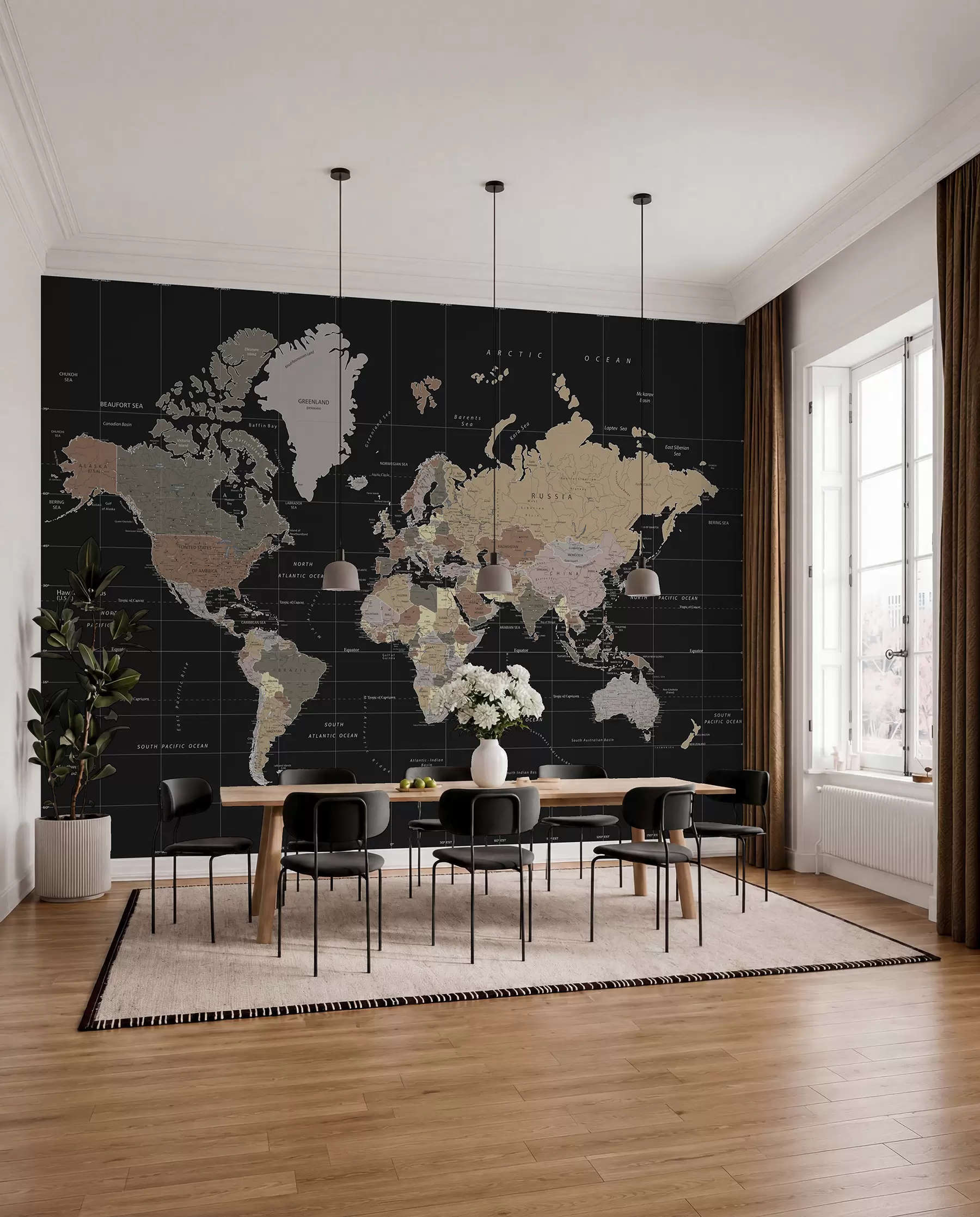 wall murals Мапа света са истакнутим различитим земљама u99477d1