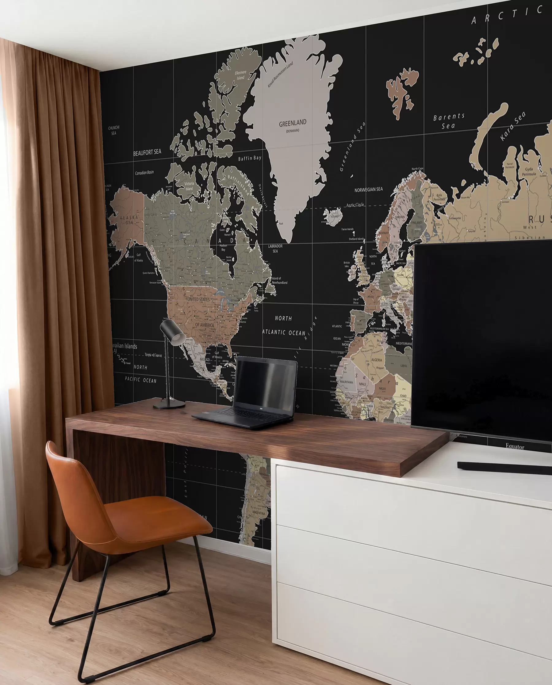 wall murals Мапа света са истакнутим различитим земљама u99477d1